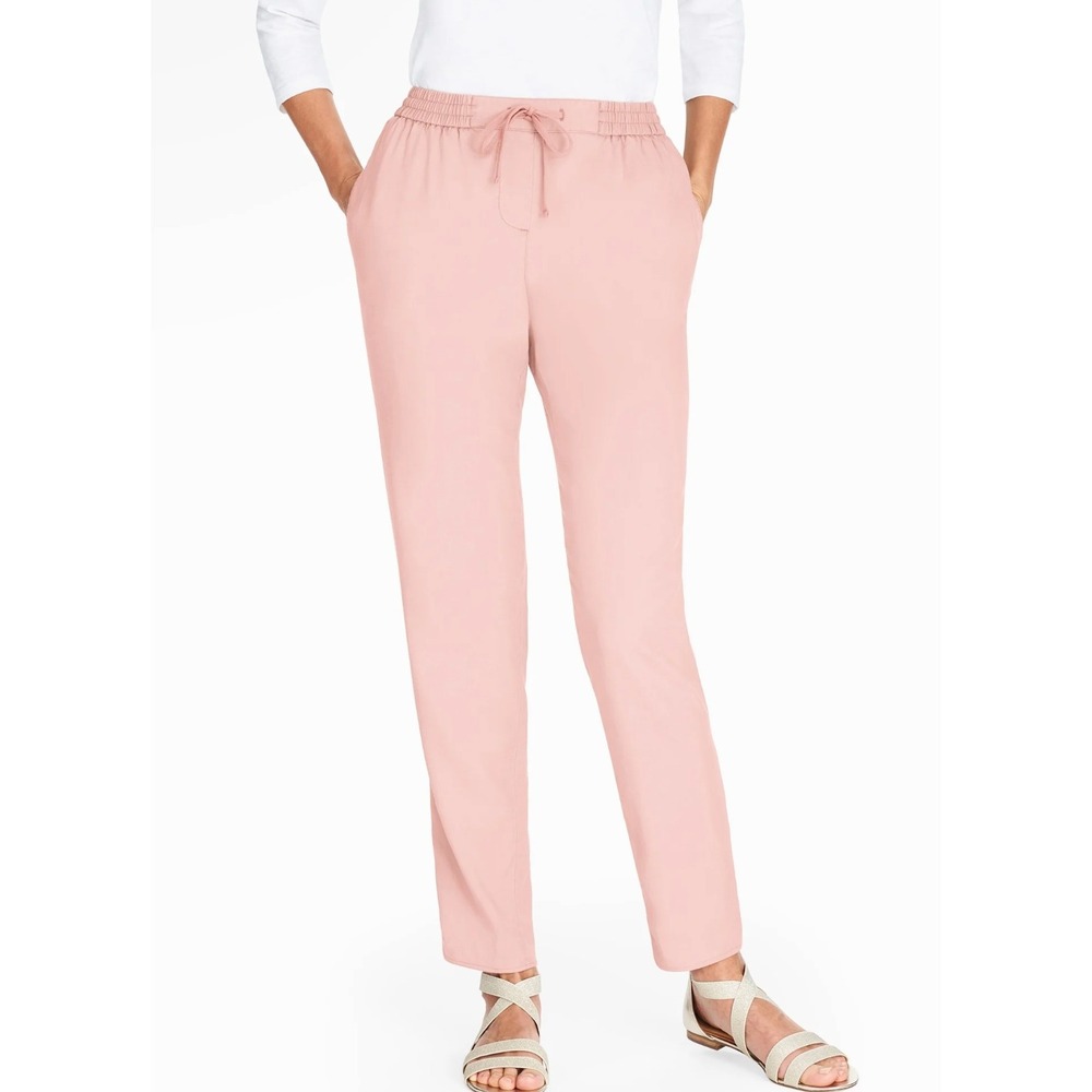 Talbots The Easy Drawstring Pant Pink Lyocell Summer Coastal Casual Size 1X